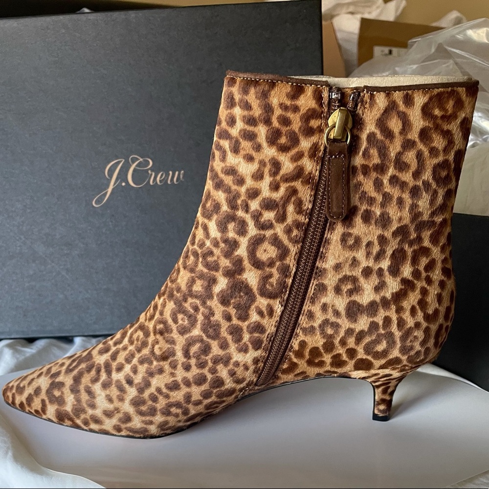 J. Crew leopard print kitten heel boot sz 8 💕